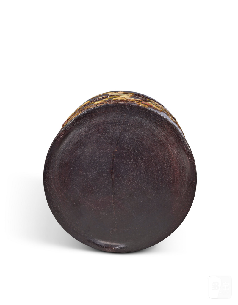 POT À PINCEAUX EN ZITAN INCRUSTÉ DE NACRE, CORNALINE, AMBRE, STÉATITE ET MALACHITE, BITONG  CHINE, DYNASTIE QING, XVIIIE SIÈCLE - 图4